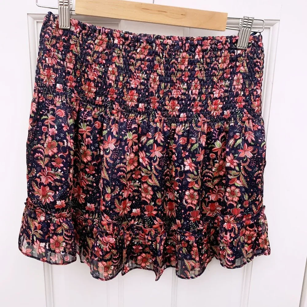 Aqua Smocked Mini Skirt